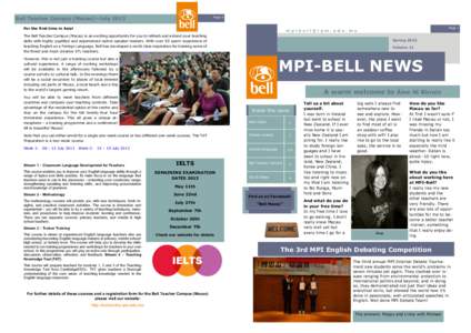 Bell Teacher Campus (Macao)—July[removed]Page 4 For the first time in Asia!