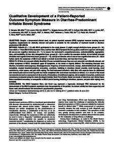 Qualitative Development of a Patient-Reported Outcome Symptom Measure in Diarrhea-Predominant Irritable Bowel Syndrome
