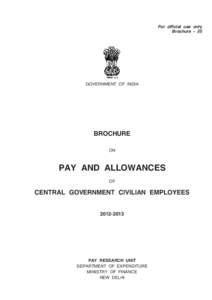 For official use only Brochure - 35 GOVERNMENT OF INDIA  BROCHURE