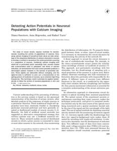 METHODS: A Companion to Methods in Enzymology 18, 215–Article ID meth, available online at http://www.idealibrary.com on Detecting Action Potentials in Neuronal Populations with Calcium Imaging Dia