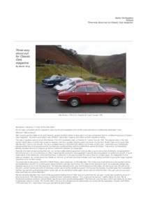 Giulia 105 Register Feature Three way shoot out for Classic Cars magazine Three way shoot out