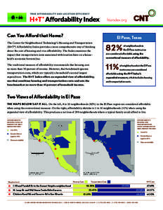 Texas / El Paso /  Texas / Housing / San Elizario /  Texas / Geography of the United States / Community organizing / Affordable housing / Housing Affordability Index / Geography of Texas / Real estate / Center for Neighborhood Technology