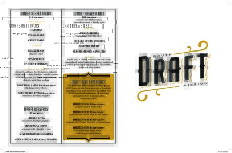 draft street tacos $18 per guest PROTEINS  choose 2