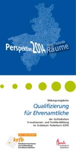 Bildungsangebote  Qualifizierung für Ehrenamtliche der Katholischen Erwachsenen- und Familienbildung