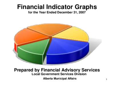 Financial Indicator Graphs for the Year Ended December 31, 2007 Prepared by Financial Advisory Services Local Government Services Division Alberta Municipal Affairs