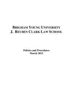 BRIGHAM YOUNG UNIVERSITY J. REUBEN CLARK LAW SCHOOL