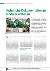 PRODUCT LIFECYCLE MANAGEMENT | TECHNISCHE DOKUMENTATION  Technische Dokumentationen modular erstellen  Bild: Fronius