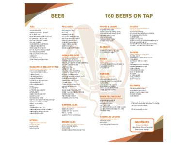 BEER  160 BEERS ON TAP ALES