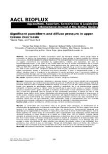 AACL BIOFLUX Aquaculture, Aquarium, Conservation & Legislation International Journal of the Bioflux Society Significant punctiform and diffuse pressure in upper Crasna river basin