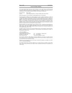 March 19, 2002  Ref[removed]H-8 NOTICE OF PUBLIC HEARING  The Canadian Nuclear Safety Commission (CNSC) will hold a one-day public hearing on the Environmental