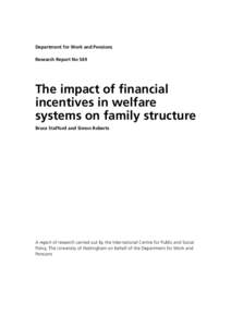 The impact of financial incentives in welfare systems on family structure