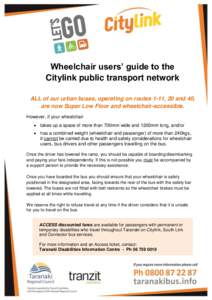 Wheelchair users" guide to Citylink bus network - Taranaki Regional Council