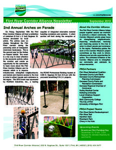 >>> www.frcalliance.org  Flint River Corridor Alliance Newsletter 2nd Annual Arches on Parade On Friday, September 10th the Flint River Corridor Alliance will host a exhibition