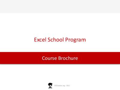 Excel School Program Course Brochure ©Chandoo.org[removed]  What is in this ?