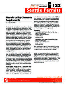 Seattle DPD Tip #122 - Electric Utility Clearance Requirements