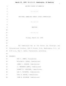 March 19, 1999  N.G.I.S.C. Washington, DC Meeting 1  UNITED STATES OF AMERICA