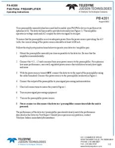 PA-8200 PbS/PbSe PREAMPLIFIER Operating Instructions