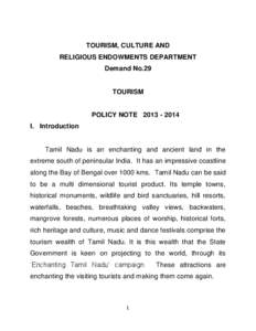 TOURISM, CULTURE AND RELIGIOUS ENDOWMENTS DEPARTMENT Demand No.29