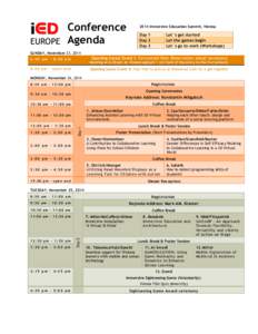 EUROPE  Conference Agenda[removed]Immersive Education Summit, Vienna