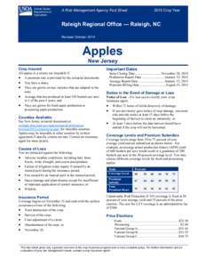 Raleigh Regional Office New Jersey Apples Fact Sheet