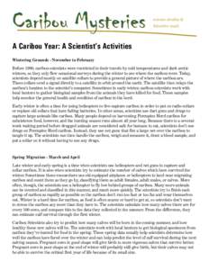 Caribou Mysteries  science sleuths & detective math  A Caribou Year: A Scientist’s Activities