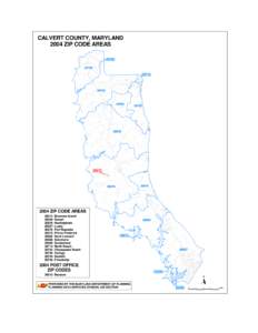 CALVERT COUNTY, MARYLAND 2004 ZIP CODE AREAS C OU N T Y