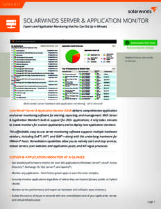 DATASHEET  SOLARWINDS SERVER & APPLICATION MONITOR Expert-Level Application Monitoring that You Can Set Up in Minutes  DOWNLOAD FREE TRIAL