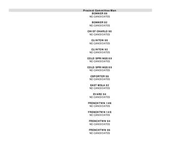 Precinct Committee Man BONNER 89 NO CANDIDATES BONNER 92 NO CANDIDATES CHIEF CHARLO 90