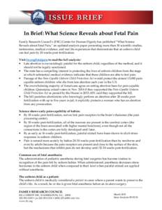 Microsoft Word - IF15C01 - In Brief - What Science Reveals about Fetal Pain