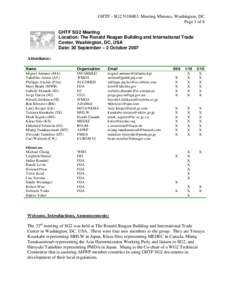 GHTF - SG2 N106R3: Meeting Minutes, Washington, DC Page 1 of 6 GHTF SG2 Meeting Location: The Ronald Reagan Building and International Trade Center, Washington, DC, USA Date: 30 September – 2 October 2007