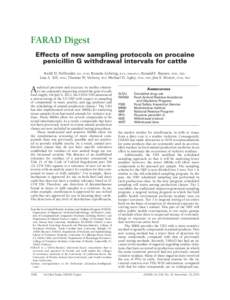 Effects of new sampling protocols on procaine penicillin G withdrawal intervals for cattle