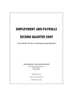 EMPLOYMENT AND PAYROLLS SECOND QUARTER 2009 