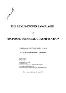 Microsoft Word - Benue-Congo classification latest.doc