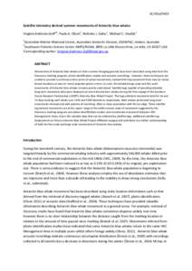 SC/65a/SH03 Satellite telemetry derived summer movements of Antarctic blue whales Virginia Andrews-Goff1#, Paula A. Olson2, Nicholas J. Gales1, Michael C. Double1 1  Australian Marine Mammal Centre, Australian Antarctic 