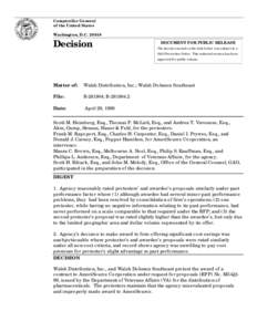 Comptroller General of the United States Washington, D.C[removed]Decision