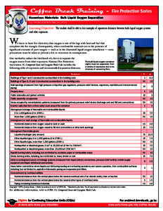 Coffee Break Training - Fire Protection Series - Hazardous Materials:  Bulk Liquid Oxygen Separation