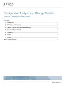 Configuration Analysis and Change Review Service Description Document – October 2010