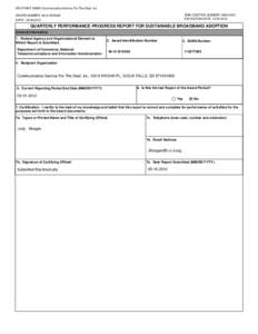 RECIPIENT NAME:Communication Service For The Deaf, Inc. OMB CONTROL NUMBER: [removed]EXPIRATION DATE: [removed]AWARD NUMBER: 46-41-B10548 DATE: [removed]