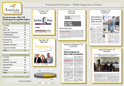 Principais Destaques – Mídia Impressa e Online O Globo – RJDCI - SP