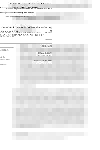 Public Opinion Quarterly Advance Access published May 28, 2009 Public Opinion Quarterly 2009, pp. 1–21 OPTIMAL DESIGN OF BRANCHING QUESTIONS TO MEASURE BIPOLAR CONSTRUCTS NEIL MALHOTRA