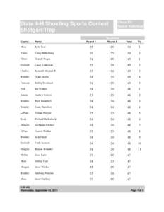 Class 301 Senior Individual State 4-H Shooting Sports Contest Shotgun/Trap