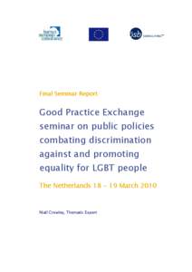 Final Seminar Report  Good Practice Exchange seminar on public policies combating discrimination against and promoting