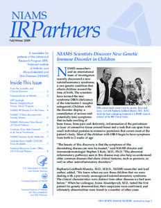 NIAMS  IRPartners Fall/Winter[removed]A newsletter for