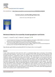 Copyright (merci de le respecter) Voir cet article sur : http://www.sciencedirect.com/science/article/pii/S0950061812006290 Construction and Building Materials Volume 38, January 2013, Pages 110–118