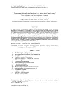 INTERNATIONAL JOURNAL FOR NUMERICAL METHODS IN ENGINEERING Int. J. Numer. Meth. Engng[removed]Published online in Wiley Online Library (wileyonlinelibrary.com). DOI: [removed]nme.4779 A decomposition-based approach to unce