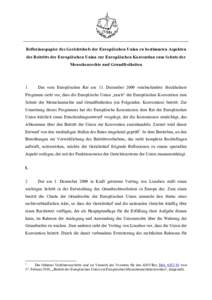 Reflexionspapier des Gerichtshofs der Europäischen Union zu bestimmten Aspekten des Beitritts der Europäischen Union zur Europ