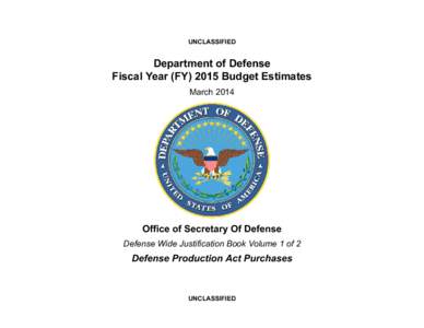 UNCLASSIFIED  Department of Defense Fiscal Year (FY[removed]Budget Estimates March 2014