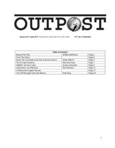 January 2014—Issue #272 PUBLISHED BY AMERICANS FOR A SAFE ISRAEL  44rd Year of Publication Table of Contents William Mehlman