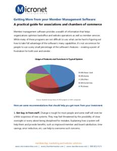 Getting More from your Member Management Software: A practical guide for associations and chambers of commerce Member management software provides a wealth of information that helps organizations optimize backoffice and 