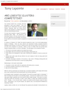 Tony Lapointe » Are logistic clusters competitive?